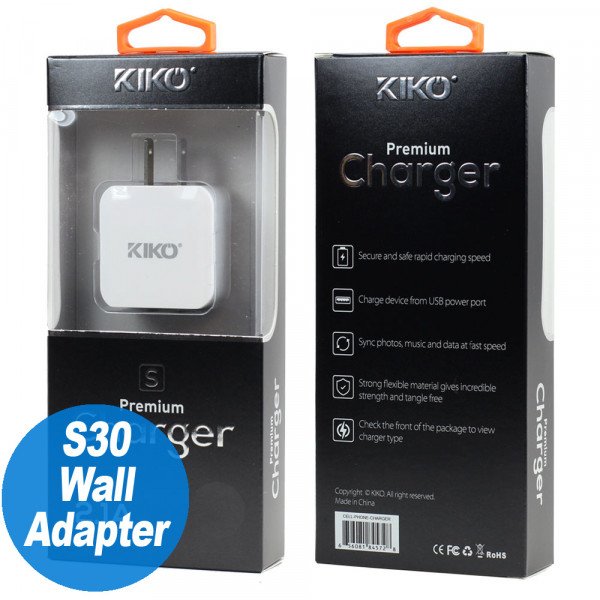 Wholesale Universal Double Port Wall Small Smart Adapter Charger 2.1A (S30 Wall - White)